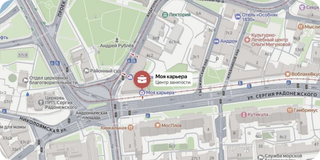 Карта расположения клуба из макета